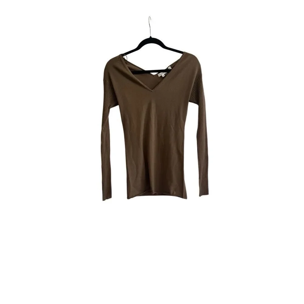 NWT ALC Brown Keaton V-Neck Top Size S